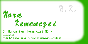 nora kemenczei business card