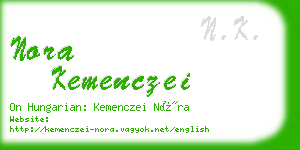 nora kemenczei business card